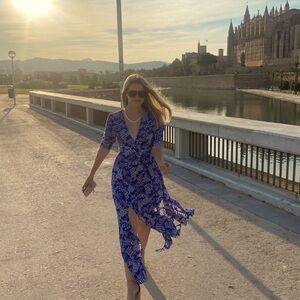 & Other Stories Blue Patterned Maxi Dress✨